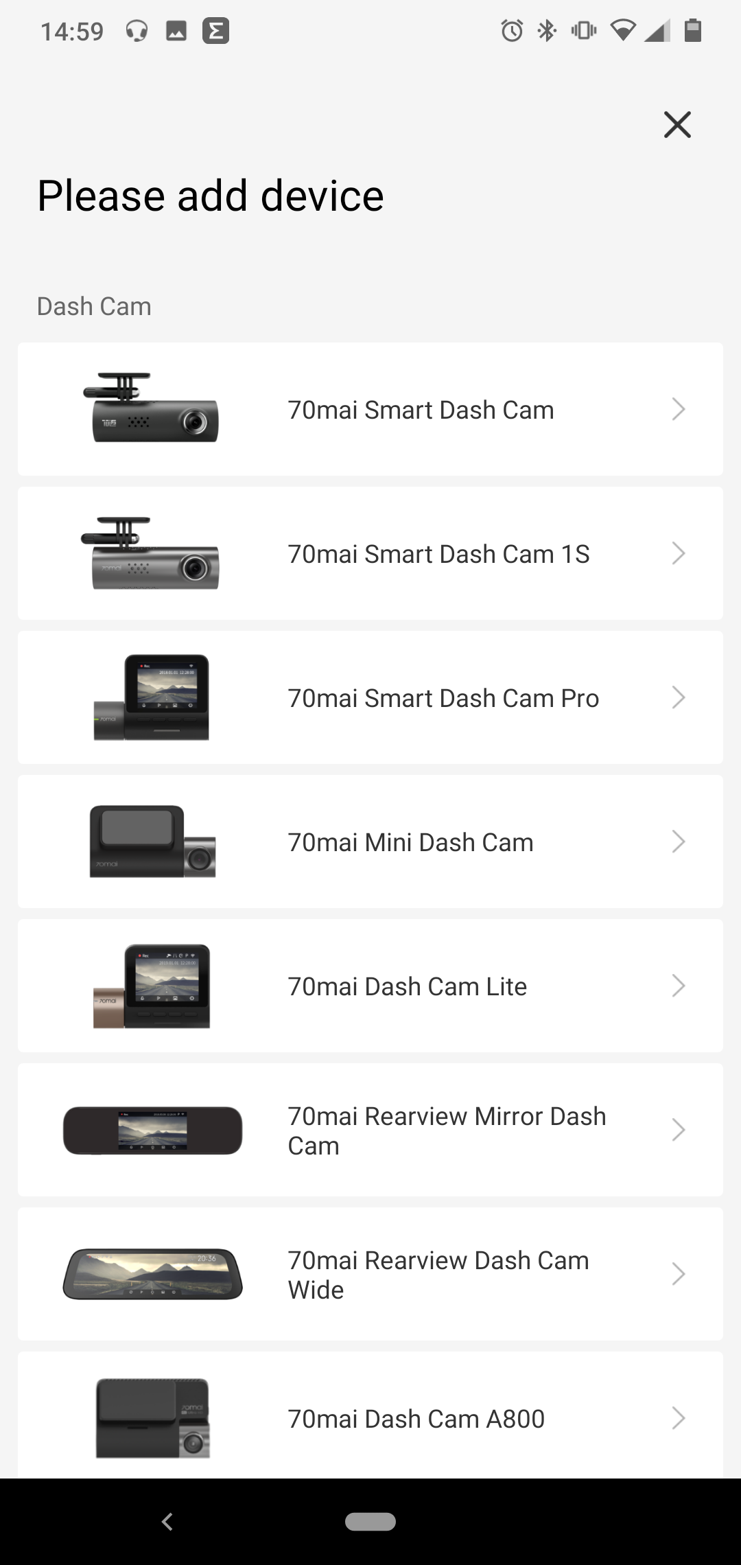 70 mai choose new device